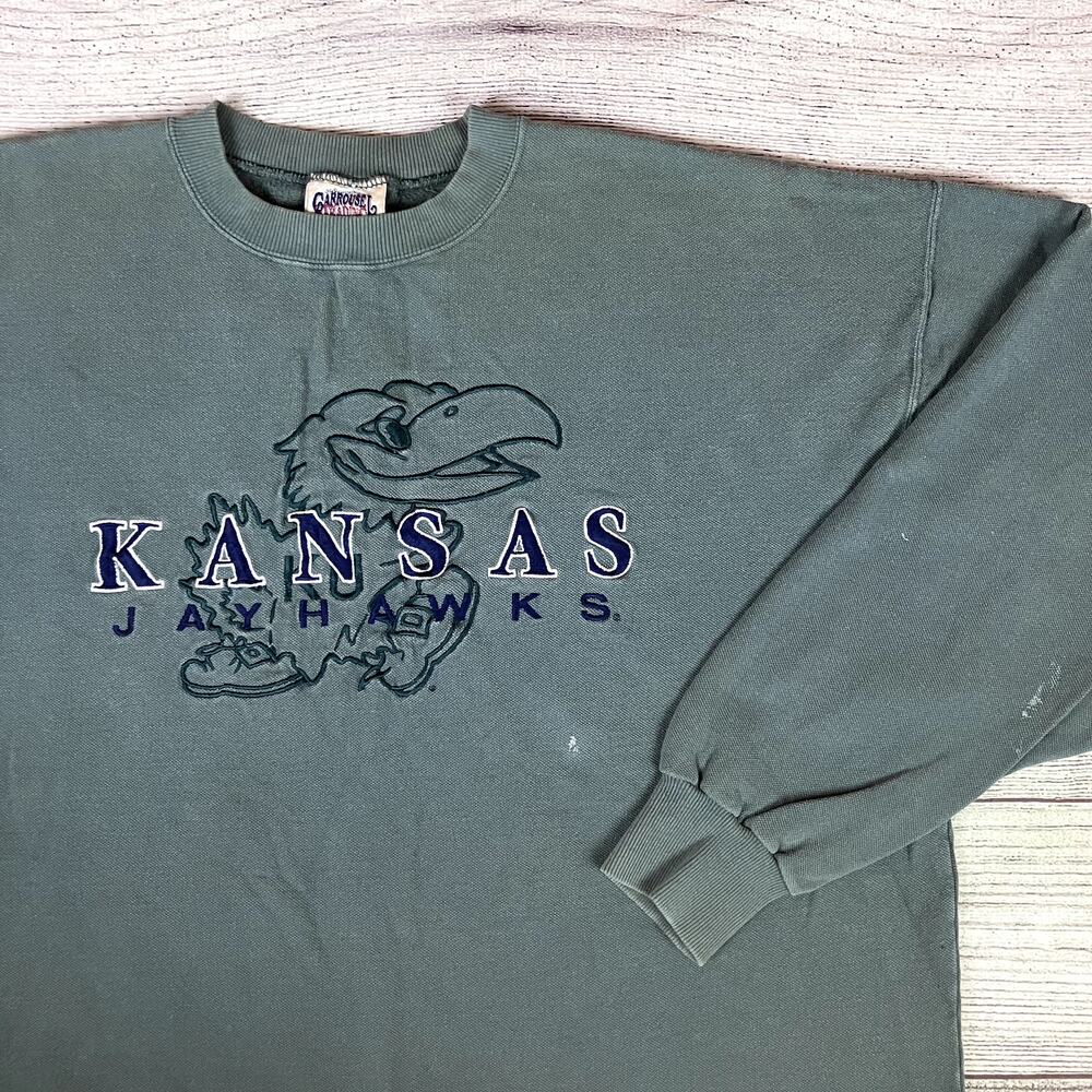 Vintage 1990s University of Kansas Jayhawks Embroidered Crewneck